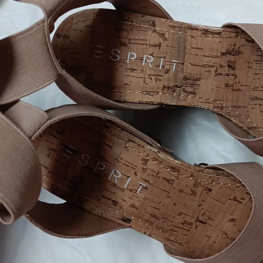 Spirit Stylish Tan Wedge Sandals Size 7M